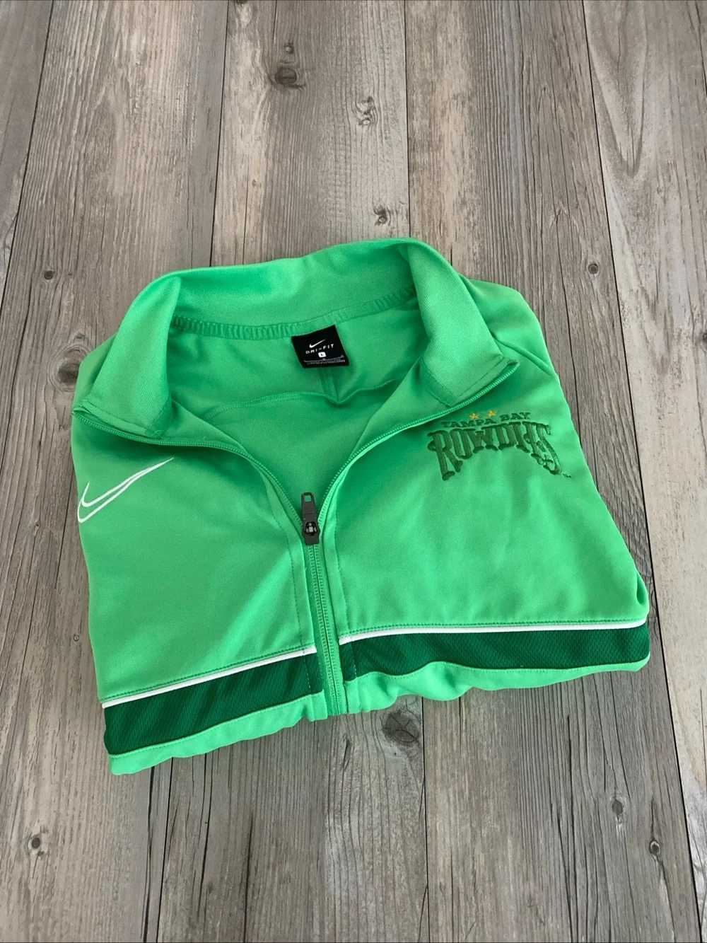 Nike Dri Fit Men’s Tampa Bay Rowdies Track Sweatshirt Full Zip Lime Green Large
